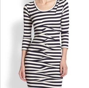 NWT Nicole Miller Artelier Striped Jersey Bodycon Dress Size M